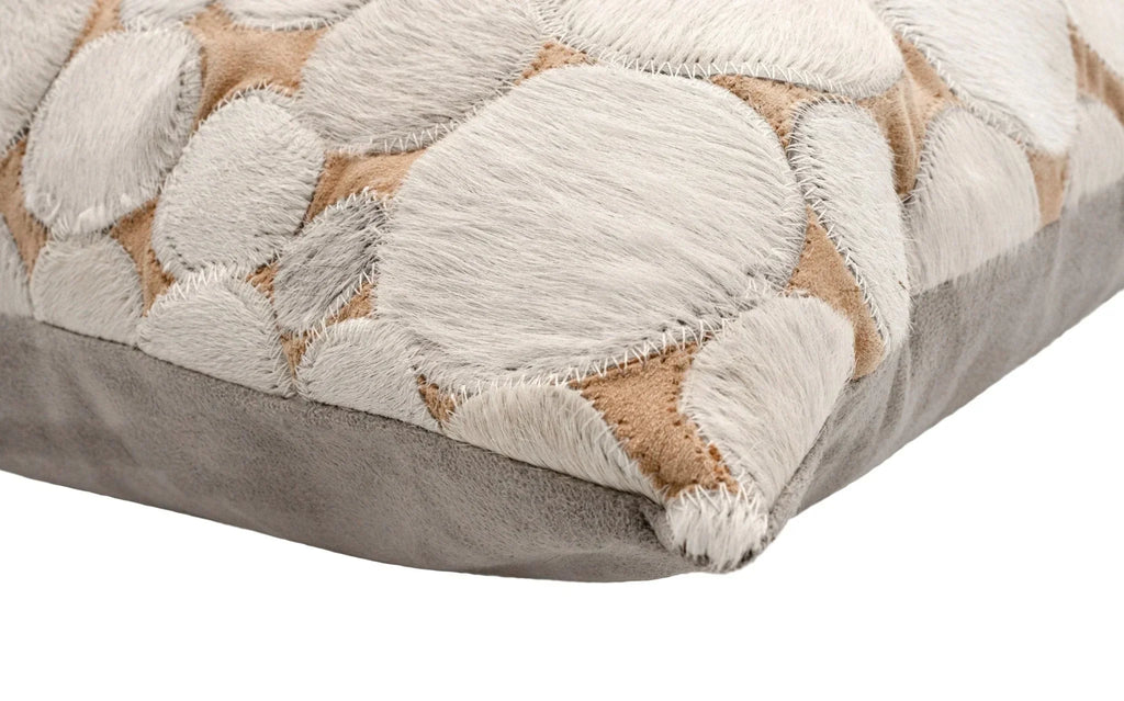 Canvello Genuine Cowhide Leather Decorative Throw Pillows - Handmade Patchwork Boho Accent Pillows For Sofa, Couch, Bed, Chair - Western Southwestern Farmhouse Pillow Covers With Feather Down Insert Included Canvello