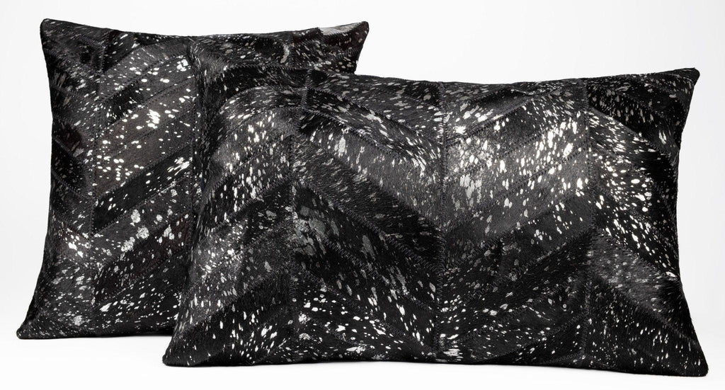 Canvello Genuine Cowhide Leather Decorative Throw Pillows - Handmade Patchwork Boho Accent Pillows For Sofa, Couch, Bed, Chair - Western Southwestern Farmhouse Pillow Covers With Feather Down Insert Included Canvello