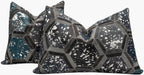 Canvello Genuine Cowhide Leather Decorative Throw Pillows - Handmade Patchwork Boho Accent Pillows For Sofa, Couch, Bed, Chair - Western Southwestern Farmhouse Pillow Covers With Feather Down Insert Included Canvello