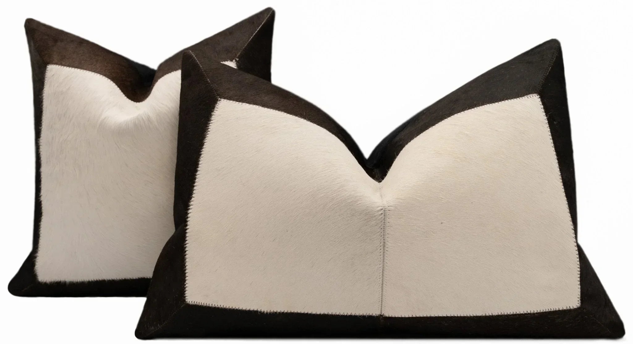 Canvello Genuine Cowhide Leather Decorative Throw Pillows - Handmade Patchwork Boho Accent Pillows For Sofa, Couch, Bed, Chair - Western Southwestern Farmhouse Pillow Covers With Feather Down Insert Included) Canvello