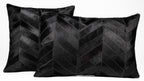 Canvello Genuine Cowhide Leather Decorative Throw Pillows - Handmade Patchwork Boho Accent Pillows For Sofa, Couch, Bed, Chair - Western Southwestern Farmhouse Pillow Covers With Feather Down Insert Included Canvello