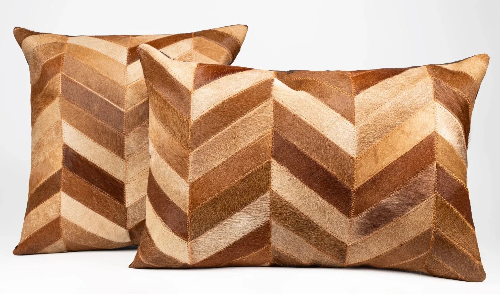 Canvello Genuine Cowhide Leather Decorative Throw Pillows - Handmade Patchwork Boho Accent Pillows For Sofa, Couch, Bed, Chair - Western Southwestern Farmhouse Pillow Covers With Feather Down Insert Included Canvello