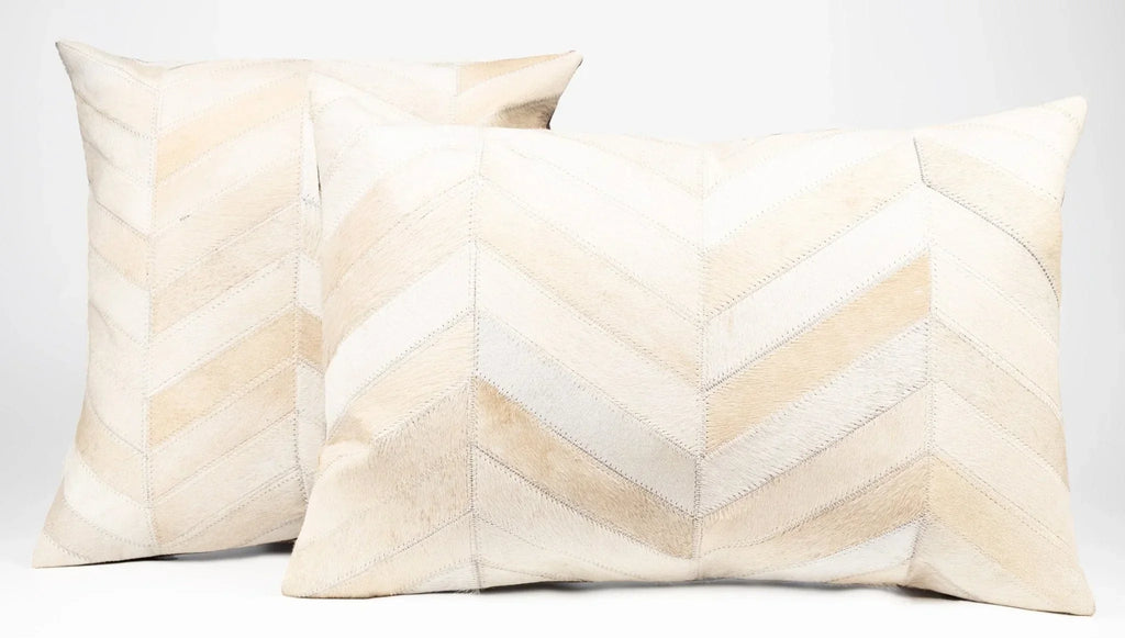Canvello Genuine Cowhide Leather Decorative Throw Pillows - Handmade Patchwork Boho Accent Pillows For Sofa, Couch, Bed, Chair - Western Southwestern Farmhouse Pillow Covers With Feather Down Insert Included Canvello