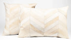 Canvello Genuine Cowhide Leather Decorative Throw Pillows - Handmade Patchwork Boho Accent Pillows For Sofa, Couch, Bed, Chair - Western Southwestern Farmhouse Pillow Covers With Feather Down Insert Included Canvello
