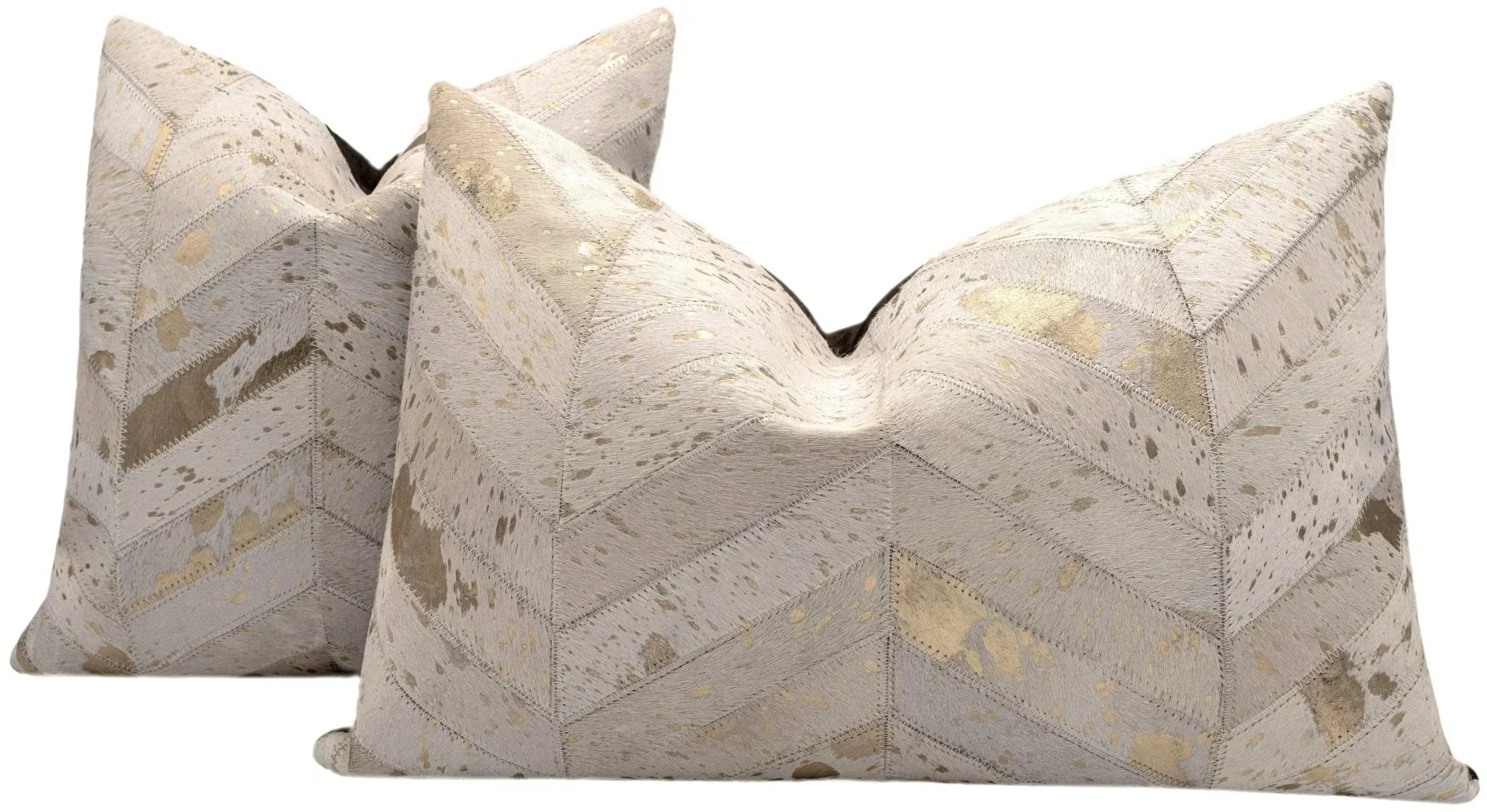 Canvello Genuine Cowhide Leather Decorative Throw Pillows - Handmade Patchwork Boho Accent Pillows For Sofa, Couch, Bed, Chair - Western Southwestern Farmhouse Pillow Covers With Feather Down Insert Included Canvello