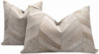 Canvello Genuine Cowhide Leather Decorative Throw Pillows - Handmade Patchwork Boho Accent Pillows For Sofa, Couch, Bed, Chair - Western Southwestern Farmhouse Pillow Covers With Feather Down Insert Included Canvello