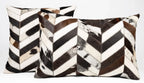 Canvello Genuine Cowhide Leather Decorative Throw Pillows - Handmade Patchwork Boho Accent Pillows For Sofa, Couch, Bed, Chair - Western Southwestern Farmhouse Pillow Covers With Feather Down Insert Included Canvello