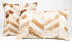 Canvello Genuine Cowhide Leather Decorative Throw Pillows - Handmade Patchwork Boho Accent Pillows For Sofa, Couch, Bed, Chair - Western Southwestern Farmhouse Pillow Covers With Feather Down Insert Included Canvello