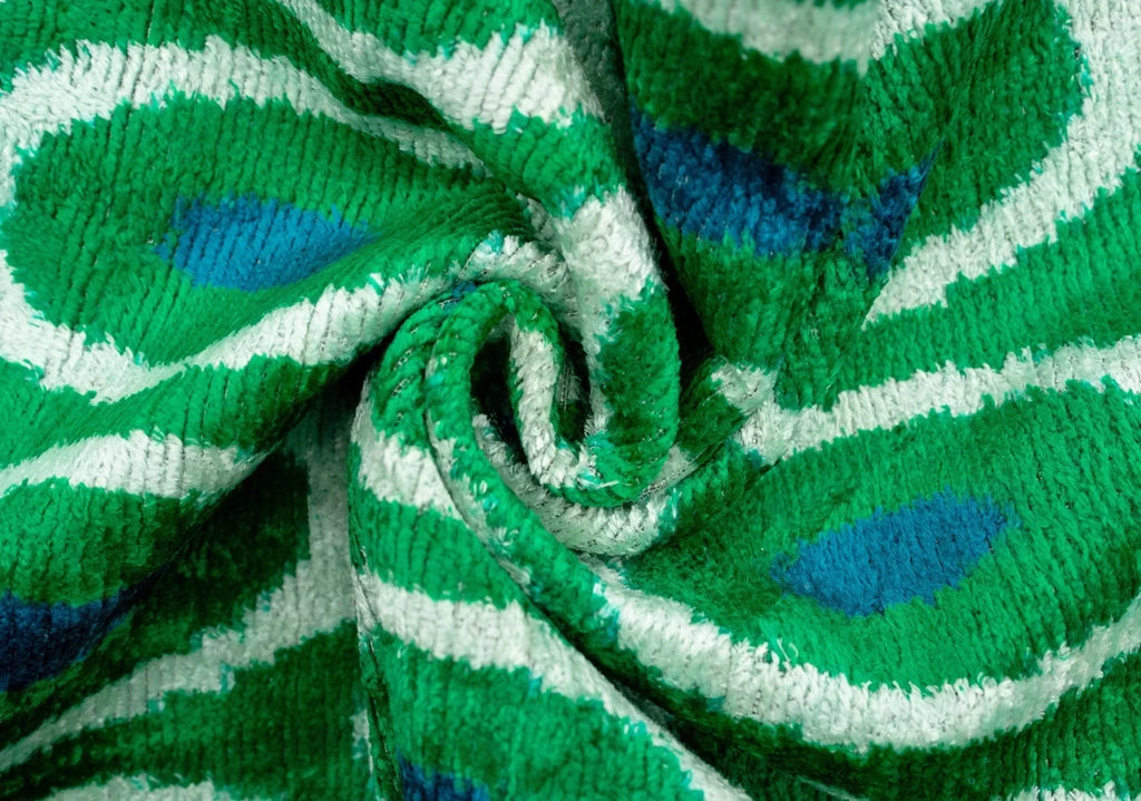 Canvello Green Blue  Handmade 16x16 Silk Velvet Pillow, Organic Veg Dyed, Down/Feather Filled Canvello