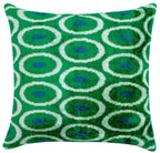 Canvello Green Blue  Handmade 16x16 Silk Velvet Pillow, Organic Veg Dyed, Down/Feather Filled Canvello
