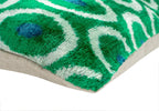 Canvello Green Blue  Handmade 16x16 Silk Velvet Pillow, Organic Veg Dyed, Down/Feather Filled Canvello