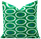 Canvello Green Blue  Handmade 16x16 Silk Velvet Pillow, Organic Veg Dyed, Down/Feather Filled Canvello