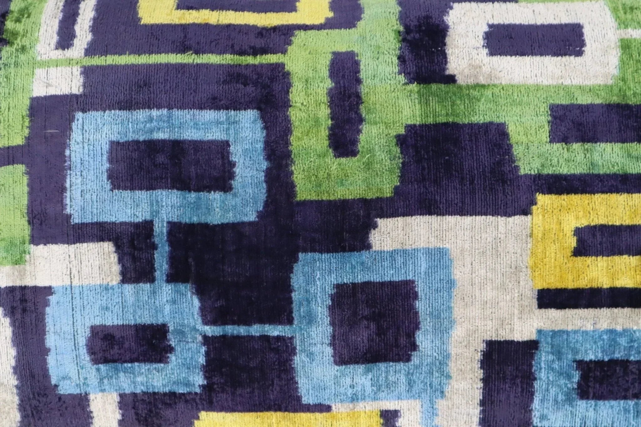 Canvello Green Blue  Handmade 16x24 Silk Velvet Pillow, Organic Veg Dyed, Down/Feather Filled Canvello