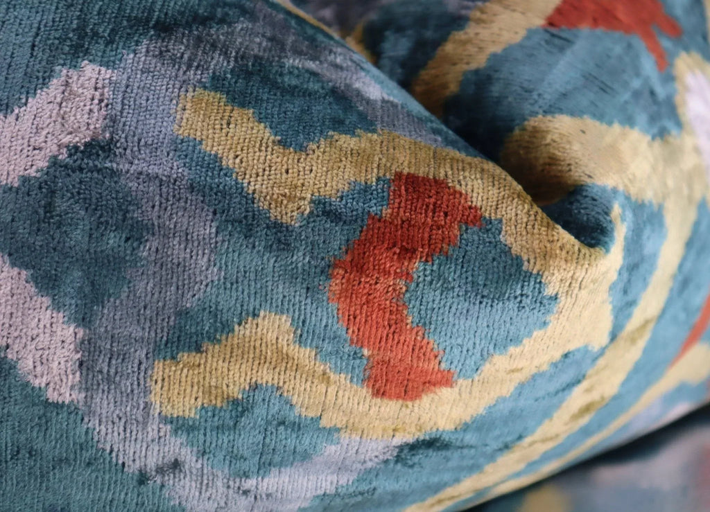 Canvello Green Gold Handmade 16x24 Silk Velvet Pillow, Organic Veg Dyed, Down/Feather Filled Canvello