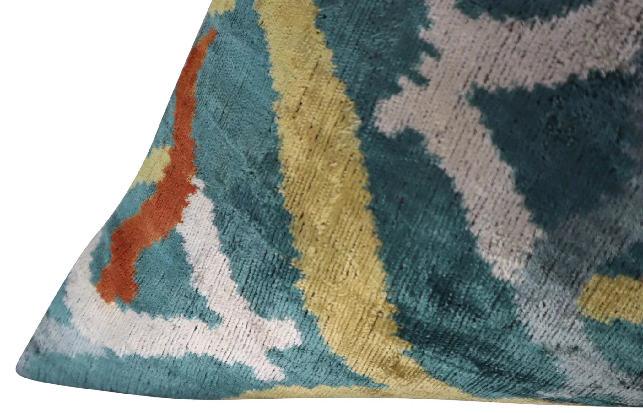 Canvello Green Gold Handmade 16x24 Silk Velvet Pillow, Organic Veg Dyed, Down/Feather Filled Canvello