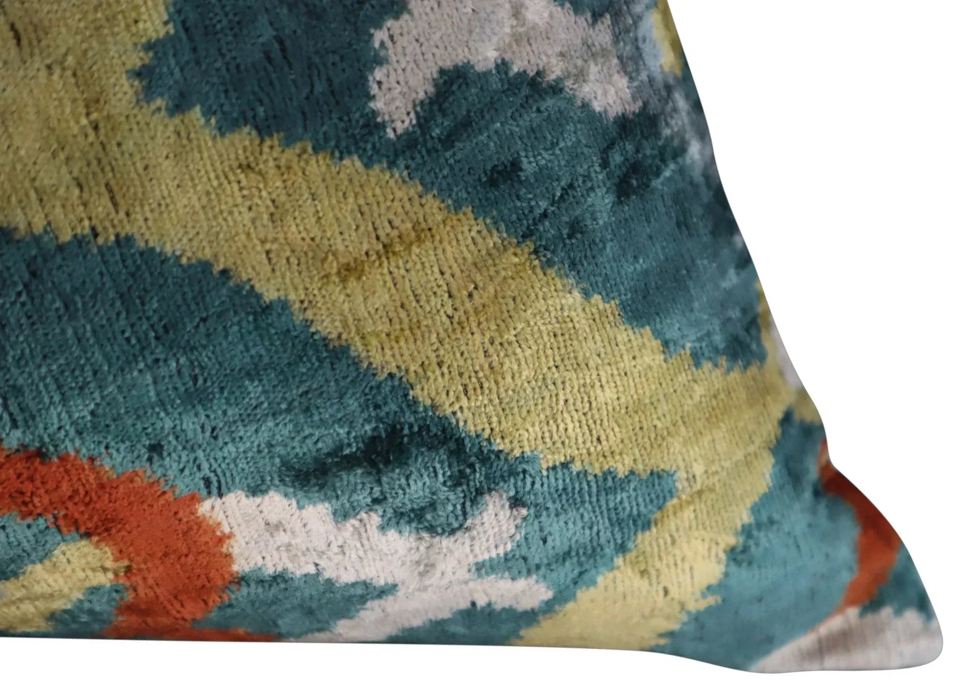 Canvello Green Gold Handmade 16x24 Silk Velvet Pillow, Organic Veg Dyed, Down/Feather Filled Canvello