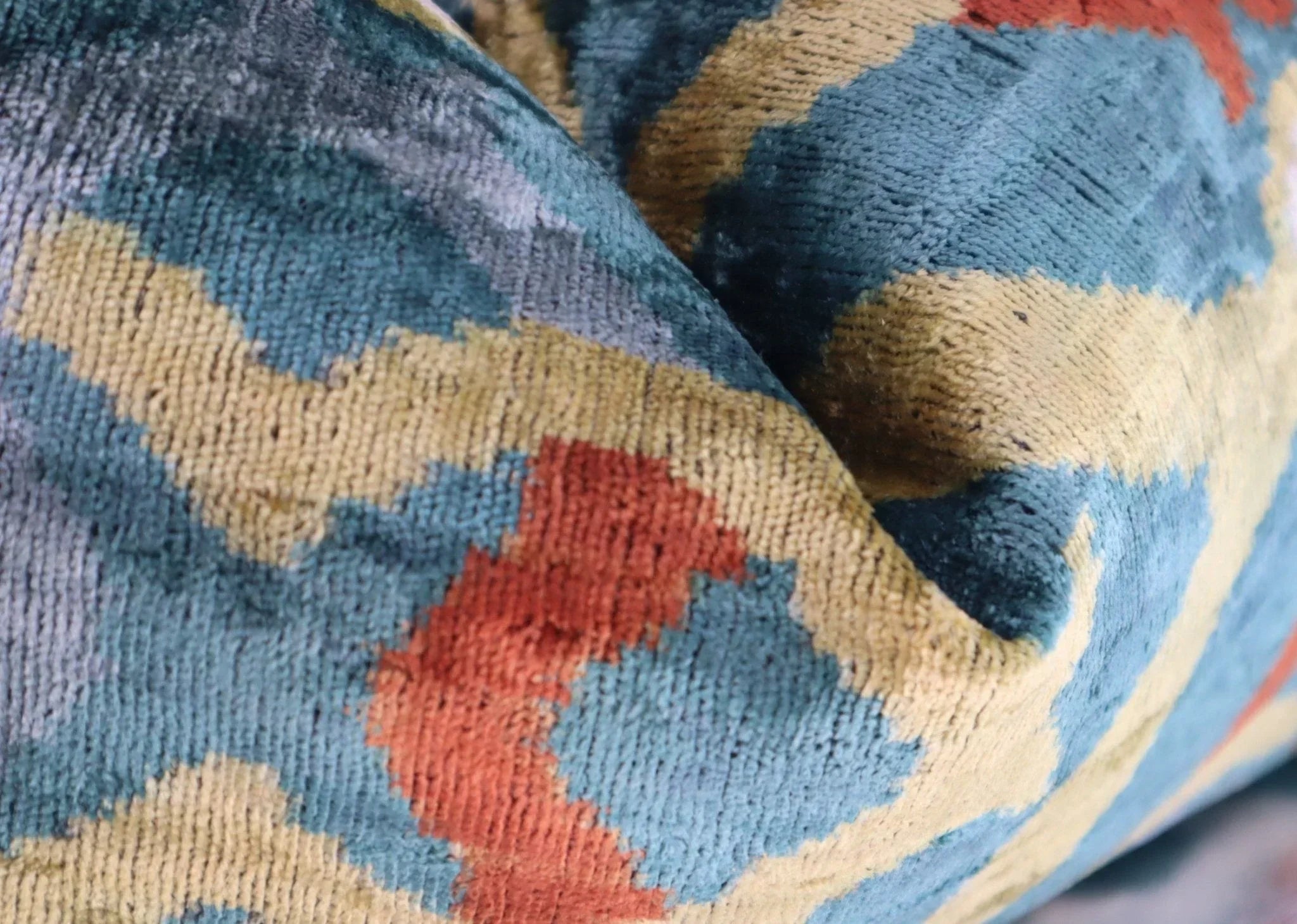 Canvello Green Gold Handmade 16x24 Silk Velvet Pillow, Organic Veg Dyed, Down/Feather Filled Canvello