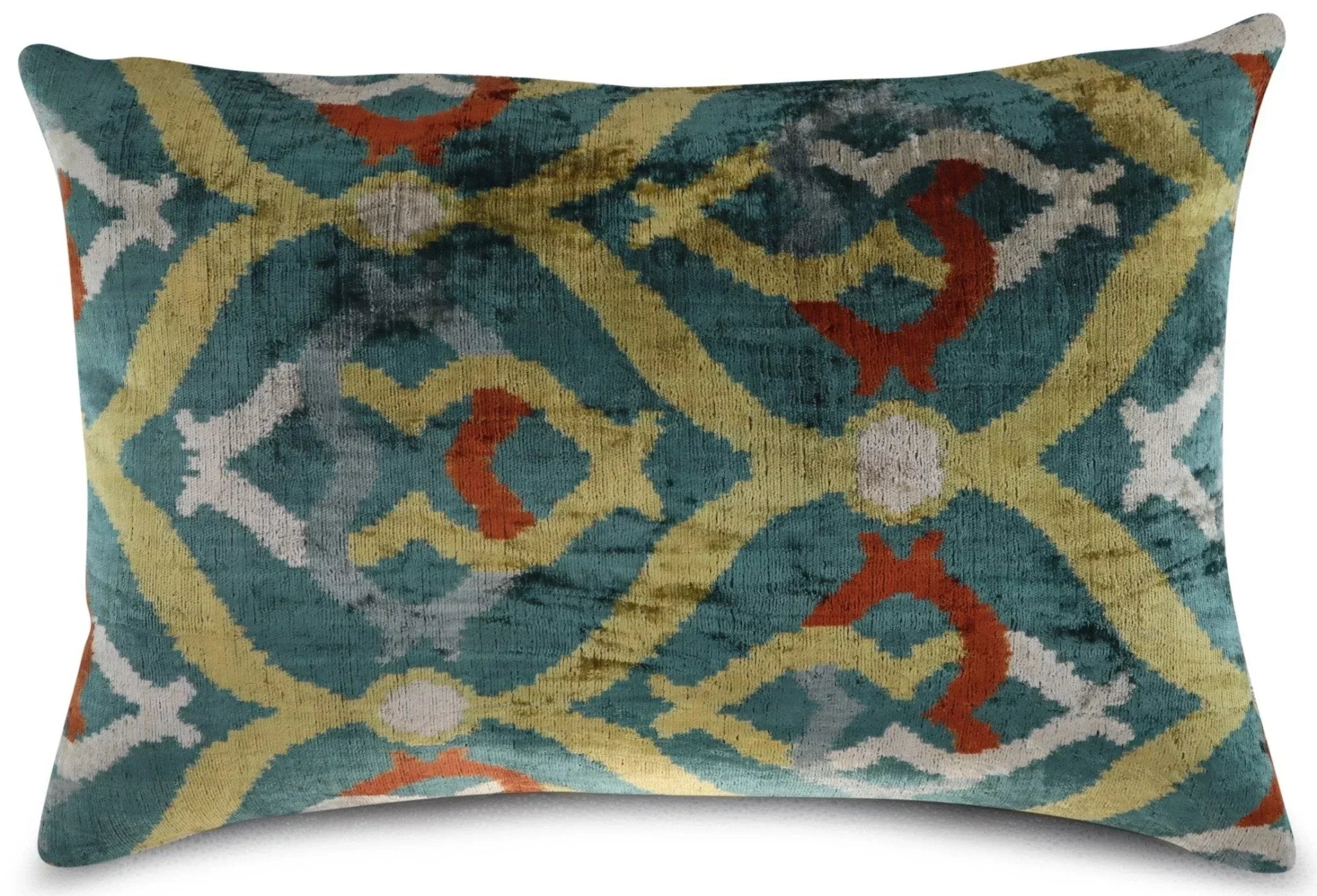 Canvello Green Gold Handmade 16x24 Silk Velvet Pillow, Organic Veg Dyed, Down/Feather Filled Canvello