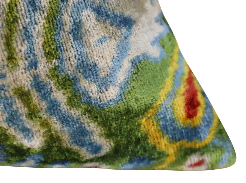 Canvello Green Handmade 16x24 Silk Velvet Pillow, Organic Veg Dyed, Down/Feather Filled Canvello