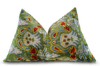 Canvello Green Handmade 16x24 Silk Velvet Pillow, Organic Veg Dyed, Down/Feather Filled Canvello