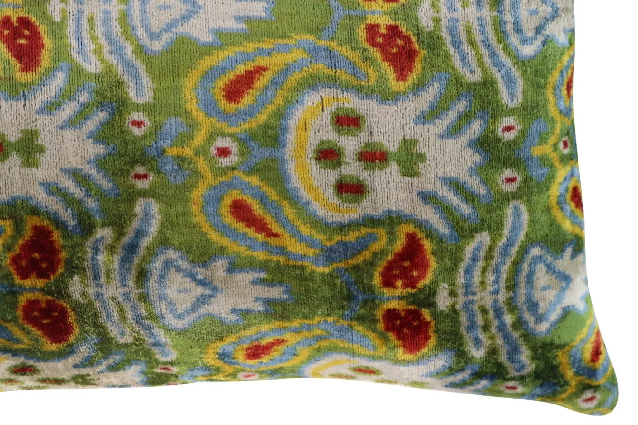 Canvello Green Handmade 16x24 Silk Velvet Pillow, Organic Veg Dyed, Down/Feather Filled Canvello