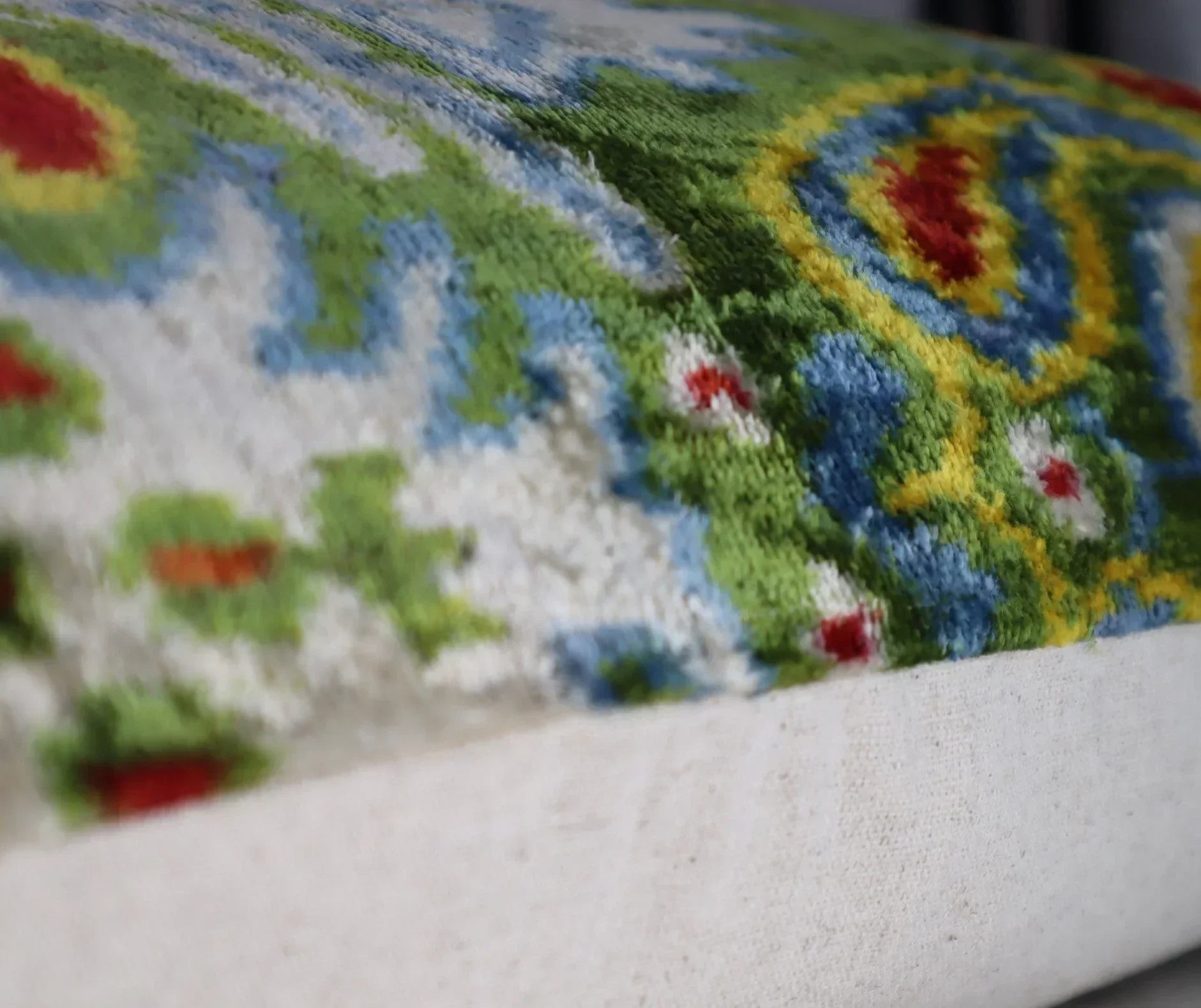 Canvello Green Handmade 16x24 Silk Velvet Pillow, Organic Veg Dyed, Down/Feather Filled Canvello