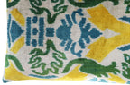Canvello Green Yellow Blue Handmade 16x24 Silk Velvet Pillow, Organic Veg Dyed, Down/feather Filled,... - House Of Avana