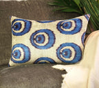Canvello Habdmade Velvet Blue Throw Pillow + Down Insert - 16x24 Canvello