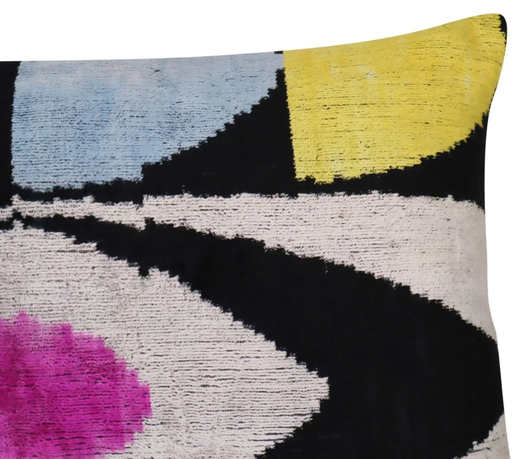 Canvello Handmade Abstract Design Velvet Throw Pillow - 16" X 24" Canvello