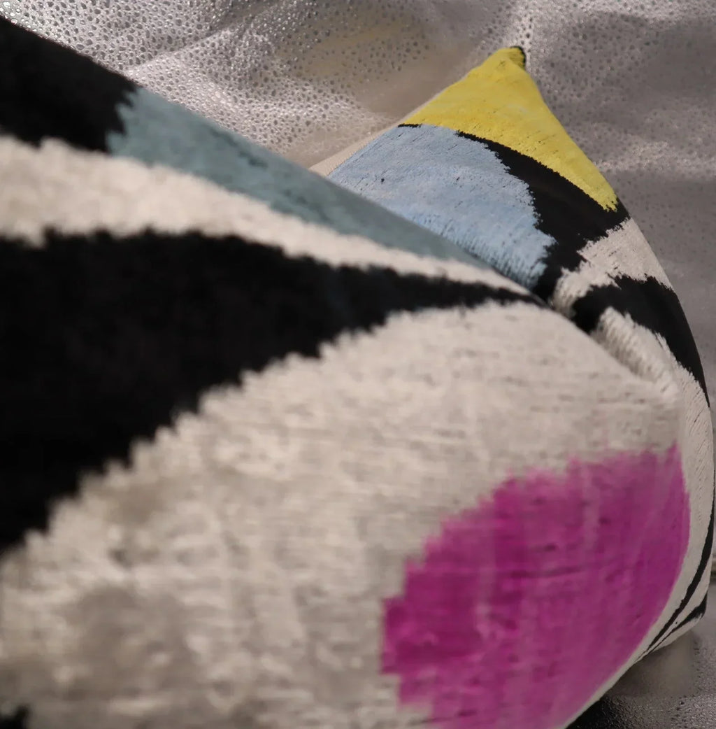 Canvello Handmade Abstract Design Velvet Throw Pillow - 16" X 24" Canvello