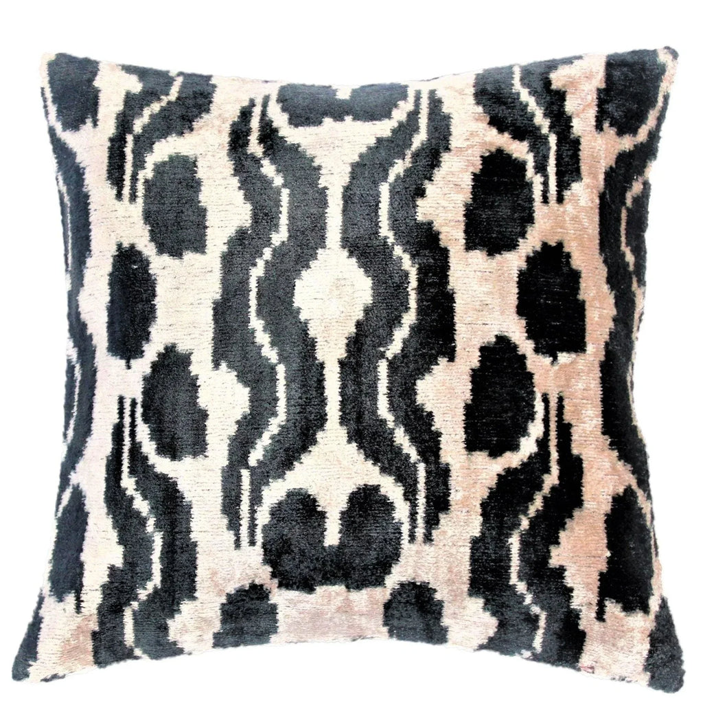 Canvello Handmade Black and Gold Pillows, front view - House Of Avana