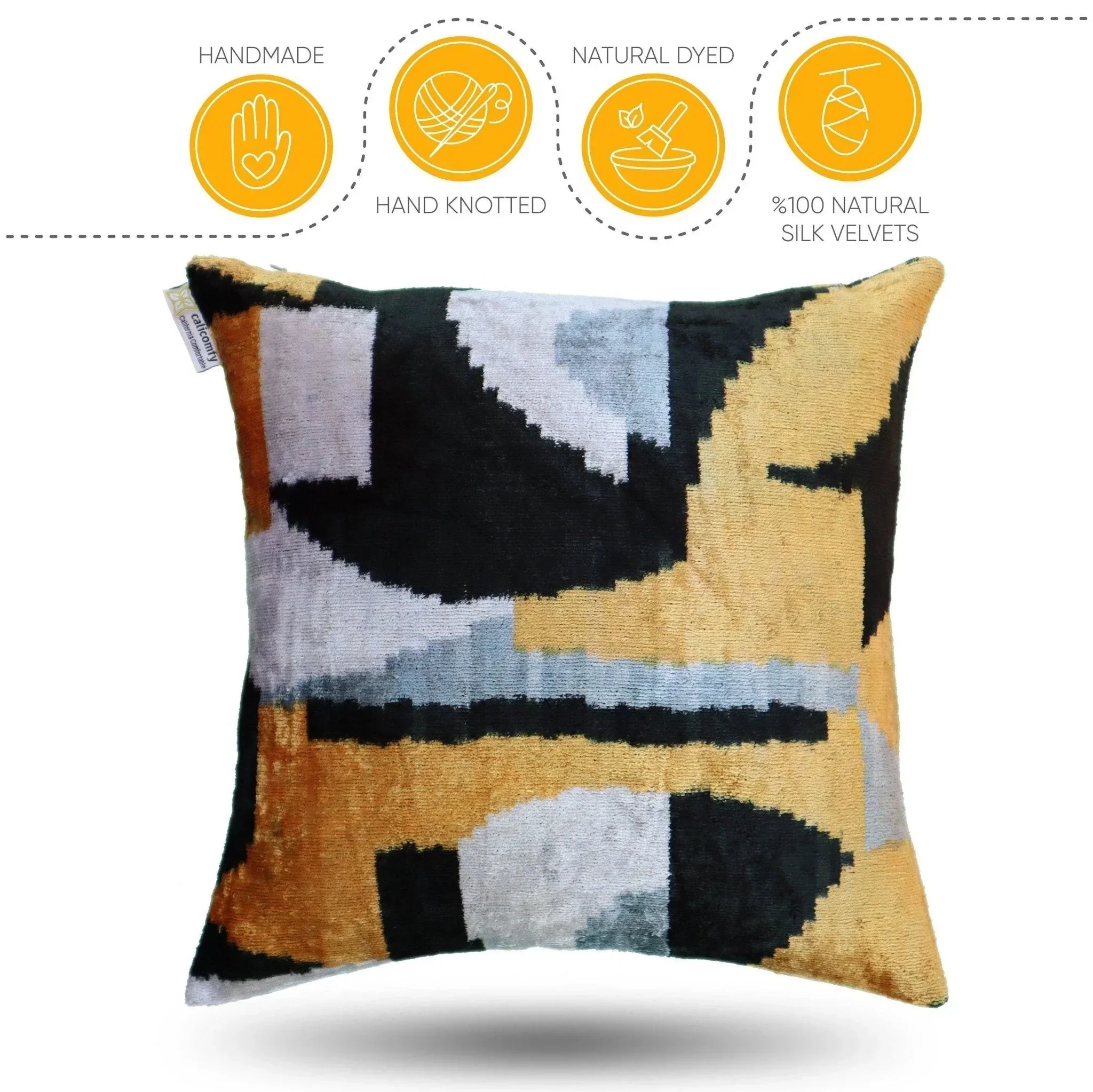 Canvello Handmade Black And Gold Throw Pillows | 18x18 Canvello