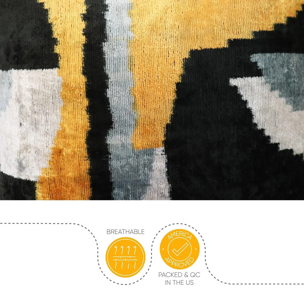 Canvello Handmade Black And Gold Throw Pillows | 18x18 Canvello