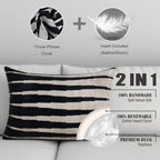 Canvello Handmade Black White Decorative Pillow and Insert | 16x24 in Canvello