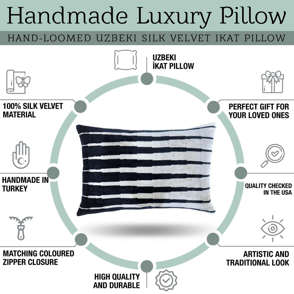 Canvello Handmade Black White Decorative Pillow and Insert | 16x24 in Canvello