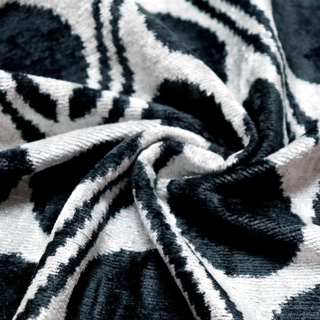 Canvello Handmade Black & White Velvet Throw Pillows - 20x20, back view - House Of Avana