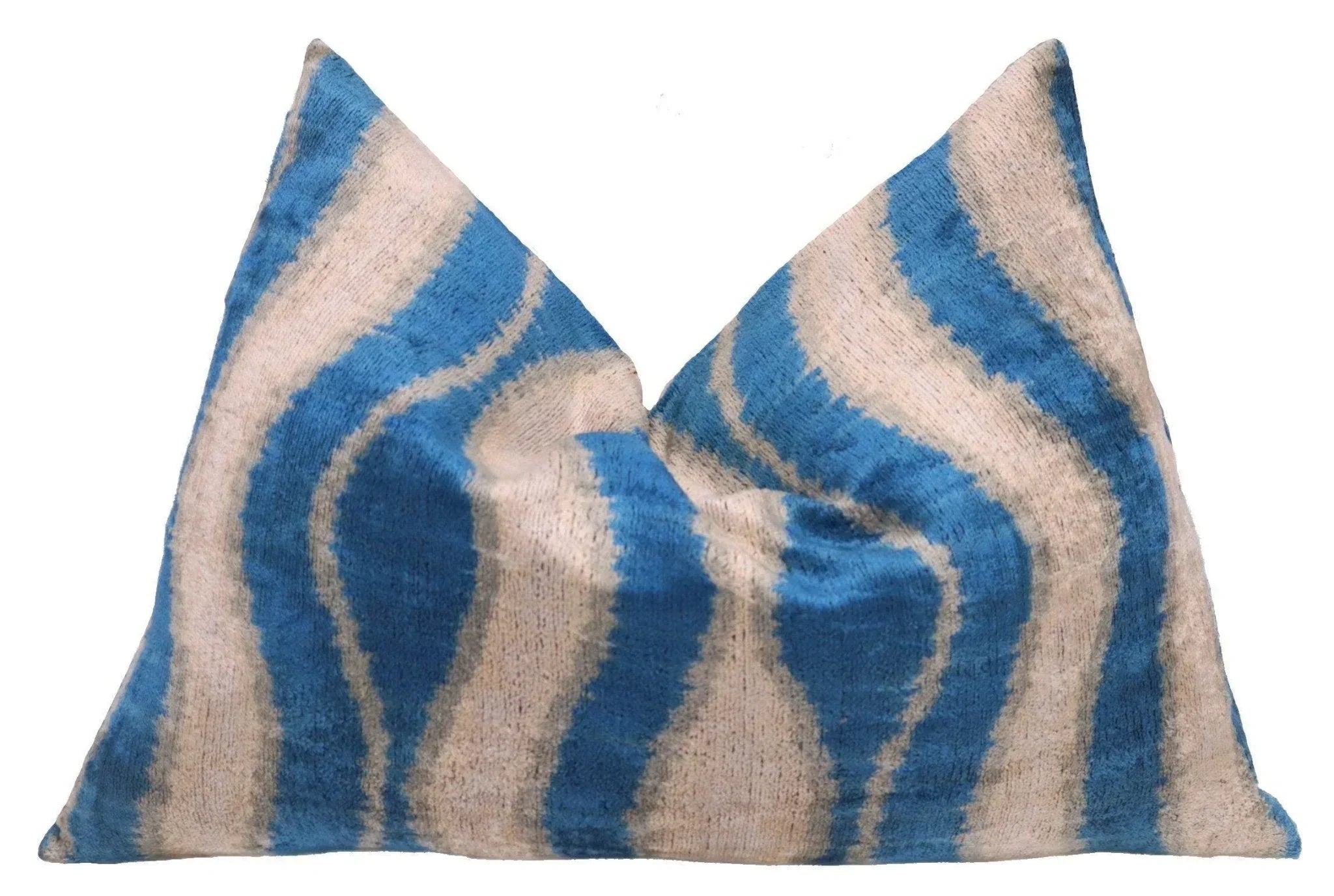 Canvello Handmade Blue Gray Pillows for Couch - 16x24 in, front view - House Of Avana