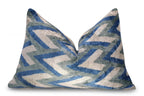 Canvello Handmade Blue Gray Silver Chevron Throw Pillows - 24x16 Canvello