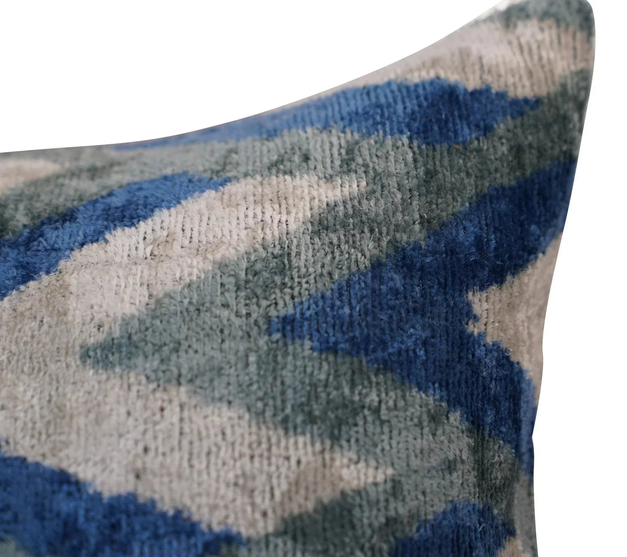 Canvello Handmade Blue Gray Silver Chevron Throw Pillows - 24x16 Canvello
