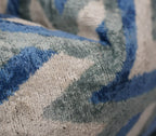 Canvello Handmade Blue Gray Silver Chevron Throw Pillows - 24x16 Canvello