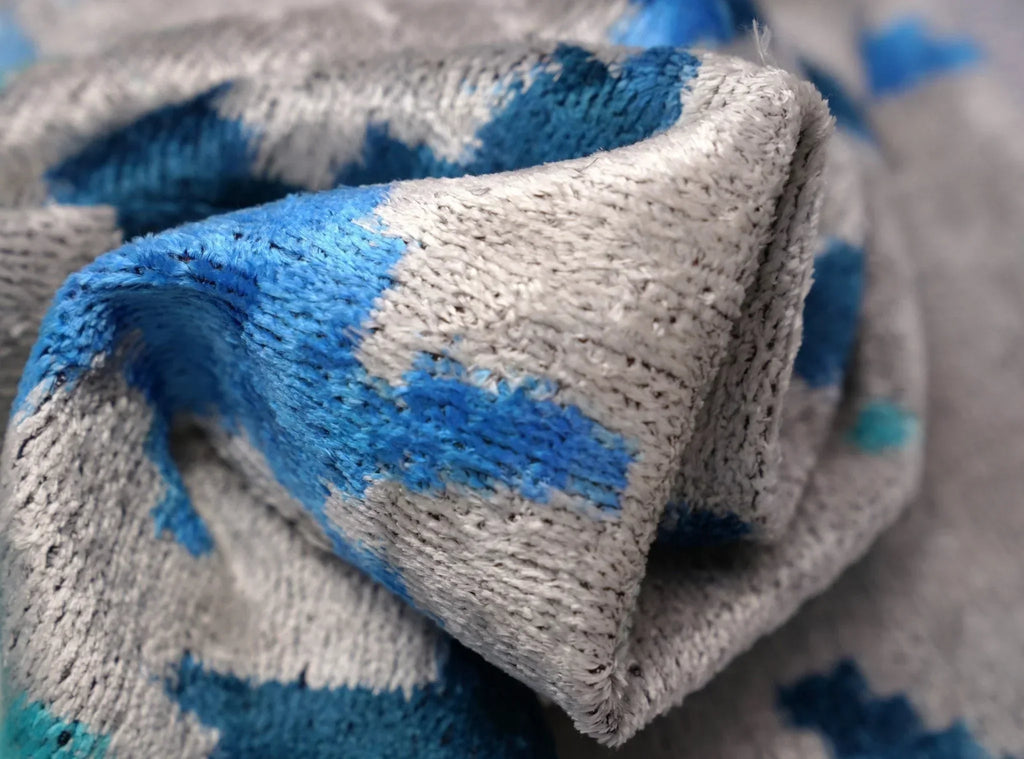 Canvello Handmade Blue Silver Start Print Throw Pillows - 24x16 Canvello
