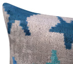 Canvello Handmade Blue Silver Start Print Throw Pillows - 24x16 Canvello