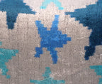 Canvello Handmade Blue Silver Start Print Throw Pillows - 24x16 Canvello
