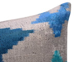 Canvello Handmade Blue Silver Start Print Throw Pillows - 24x16 Canvello