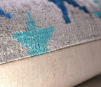 Canvello Handmade Blue Silver Start Print Throw Pillows - 24x16 Canvello