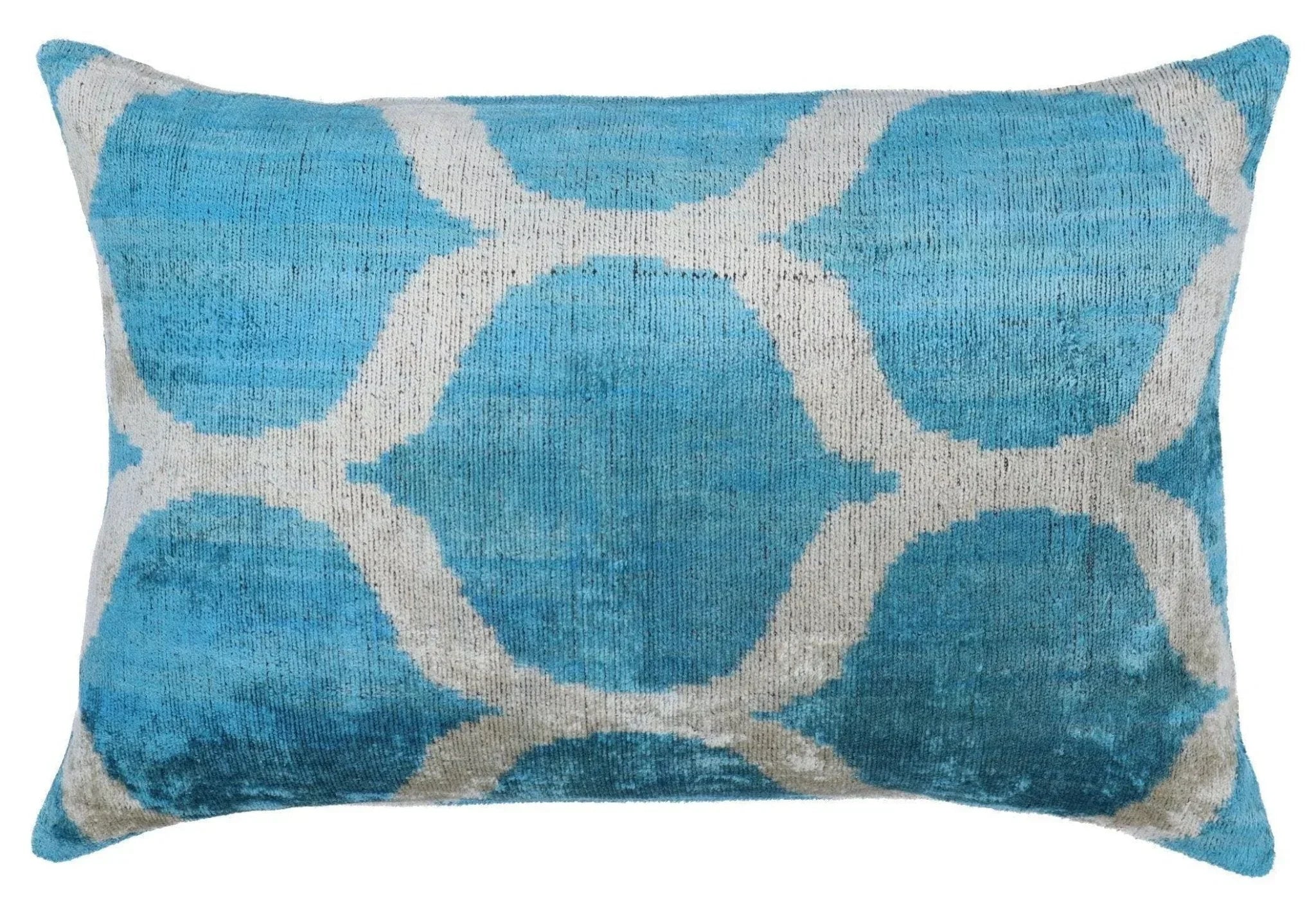 Canvello Handmade Blue Velvet Lumbar Pillow For Sofa - 16x24 in Canvello