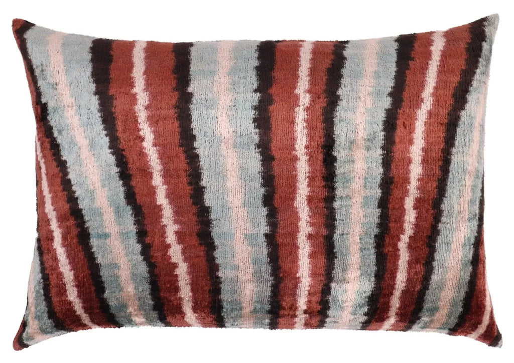 Canvello Handmade Brown Blue Modern Pillows Down Filled - 16"X24" Canvello
