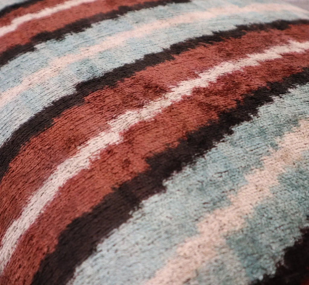Canvello Handmade Brown Blue Modern Pillows Down Filled - 16"X24" Canvello
