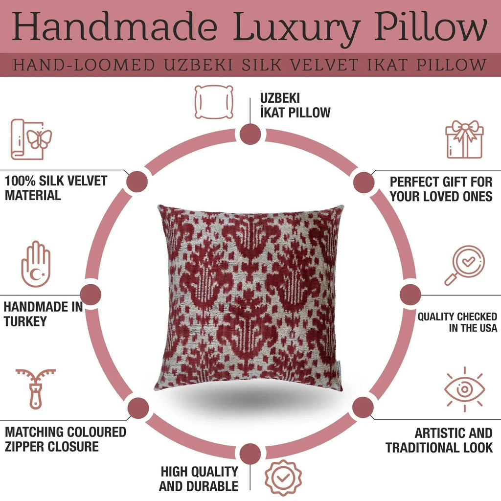 Canvello Handmade Brown Floral Throw Pillows | 18 x 18 in (45 x 45 cm) Canvello