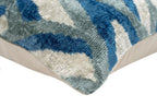 Canvello Handmade Chevron Velvet Throw Pillow in Blue and Grey - Ideal for Modern and Coastal Decor -... - House Of Avana